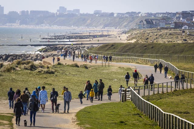 People spend Easter Sunday at Hengistbury Head, Bournemouth