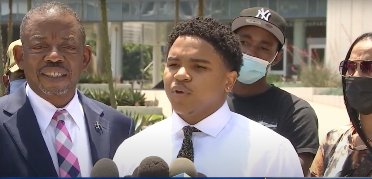 Protester accuses LAPD uncle of directing rubber bullet attack against him