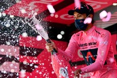 Egan Bernal on verge of Giro d’Italia victory after surviving mountain stage