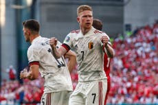 比利时击败丹麦 2-1 在埃里克森致敬的比赛中