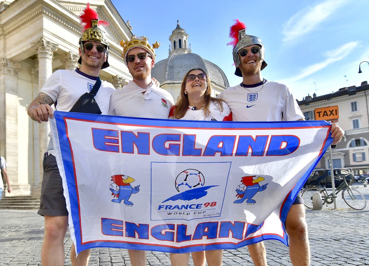 England fans make journey to Rome for Euro 2020 quarter-final with Ukraine