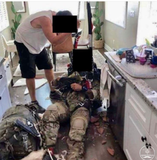 British army parachutist crashes through roof of California home