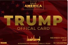 ‘Trump card’ former president wants his supporters to carry misspells the word ‘official’