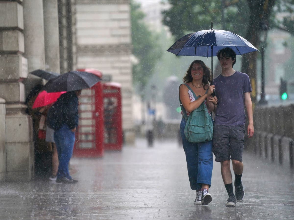 Thunderstorm warnings for large parts of UK as damp weather continues