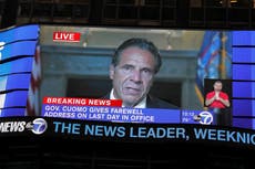 Cuomo’s high-profile political career comes crashing down with farewell address defending legacy as governor