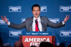 ‘Delinquent’ Matt Gaetz’s licence to practise law in Florida suspended for failing to pay bar association fees