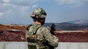 Parts of the 64 km wall Turkey is building on its border with Iran