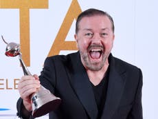 ‘I do it for the money’ jokes Ricky Gervais as he accepts NTA for Best Comedy