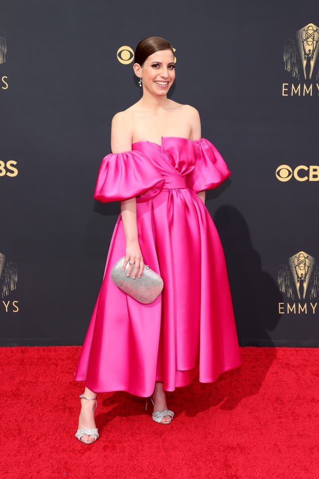 Eliana Kwartler wears a pink J Mendel gown