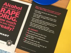 Police flyers linking rape to alcohol  given to students ‘in error’ 