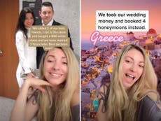 New York couple discarded plans for expensive wedding and spent the money on four honeymoons instead