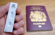 Lateral flow tests to replace PCRs for vaccinated travellers in time for half-term