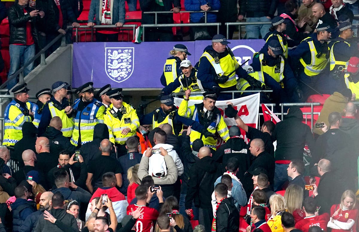 Fifa ‘strongly condemns’ crowd trouble at England vs Hungary