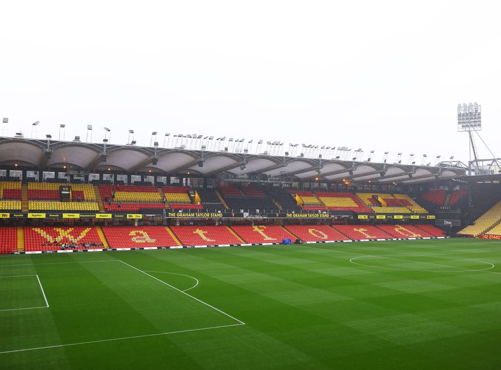 <p>The Vicarage Road pitch ahead of Watford vs Liverpool</p>