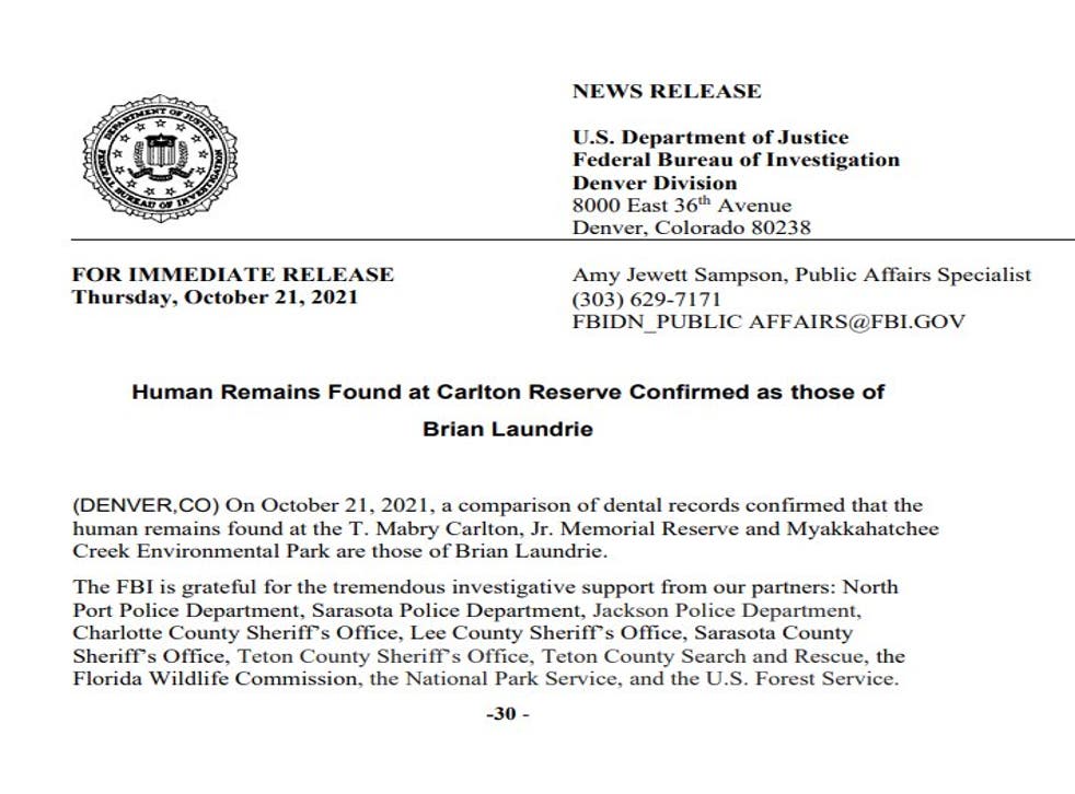 <p>FBI statement</p>