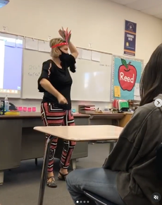Teacher placed on leave after video of her mocking Native Americans in math class