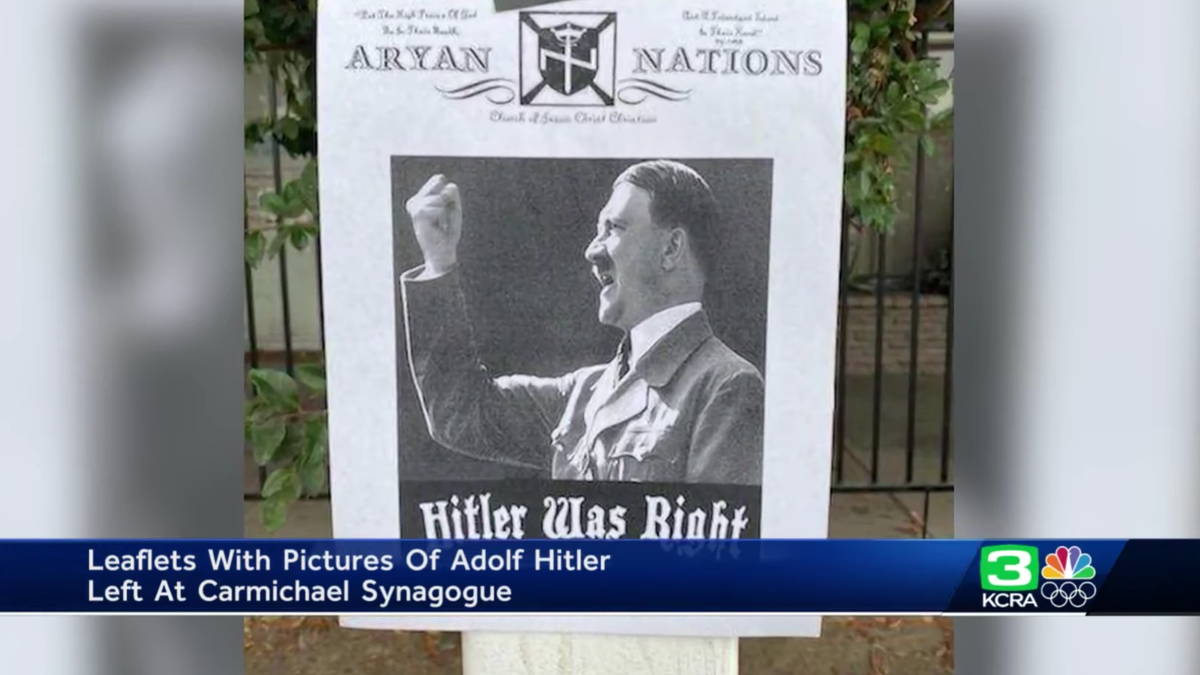 California synagogue plastered with Hitler flyers in hate crime attack