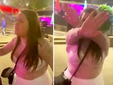 Footage shows woman hurling racist insults at bouncer  in Birmingham