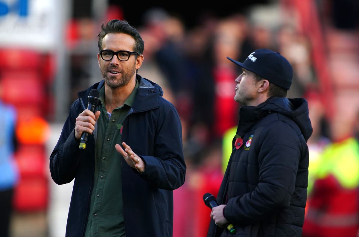 Ryan Reynolds and Rob McElhenney bring Hollywood to Wrexham at first home match