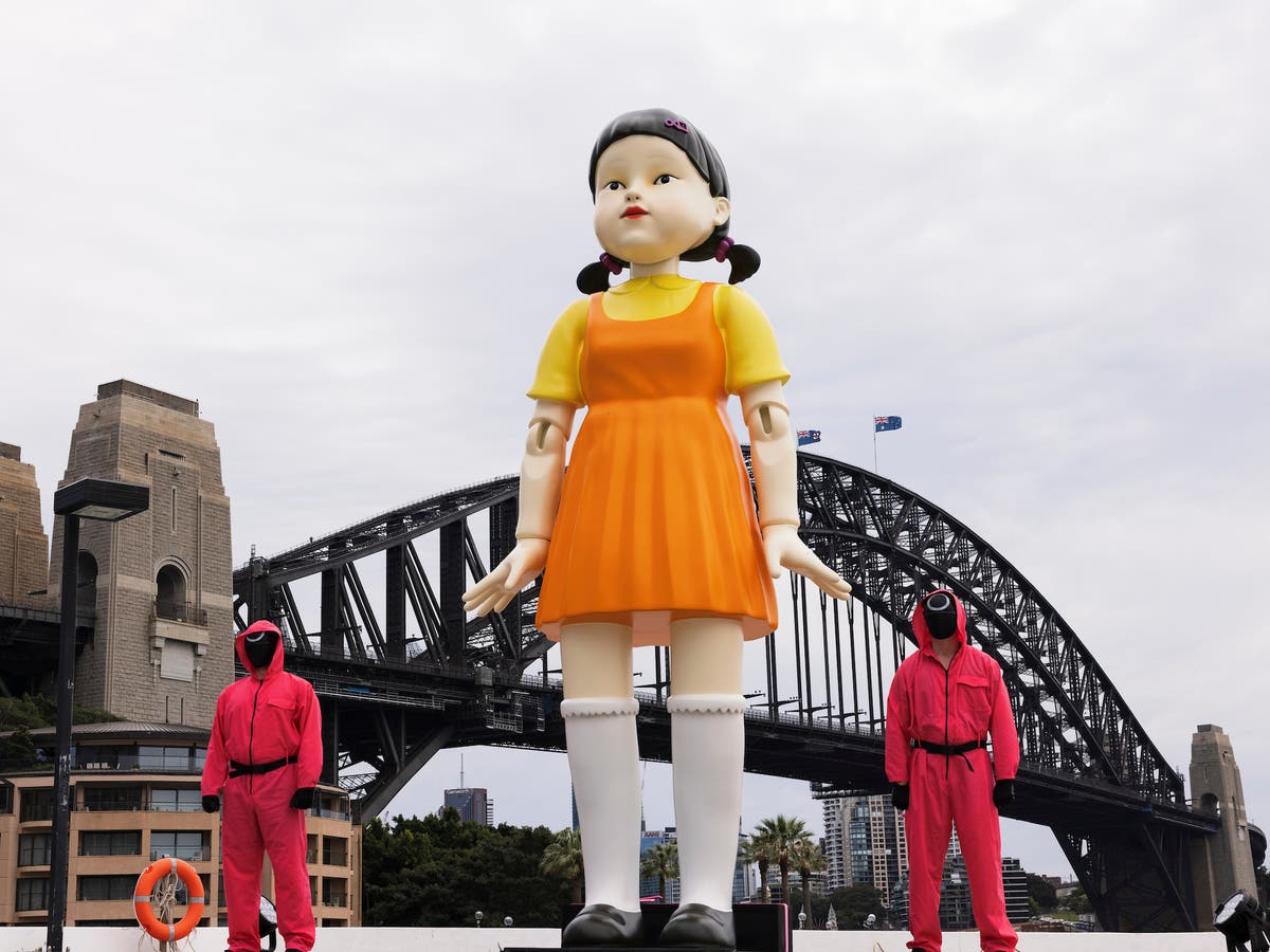 Enormous Squid Game doll appears in Sydney for Halloween