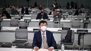 Delegates attend the First Plenary Meeting of the conference