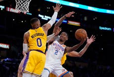 The Oklahoma City Thunder again rally to defeat the Los Angeles Lakers