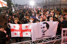 Georgians protest outside ex-president Saakashvili's prison
