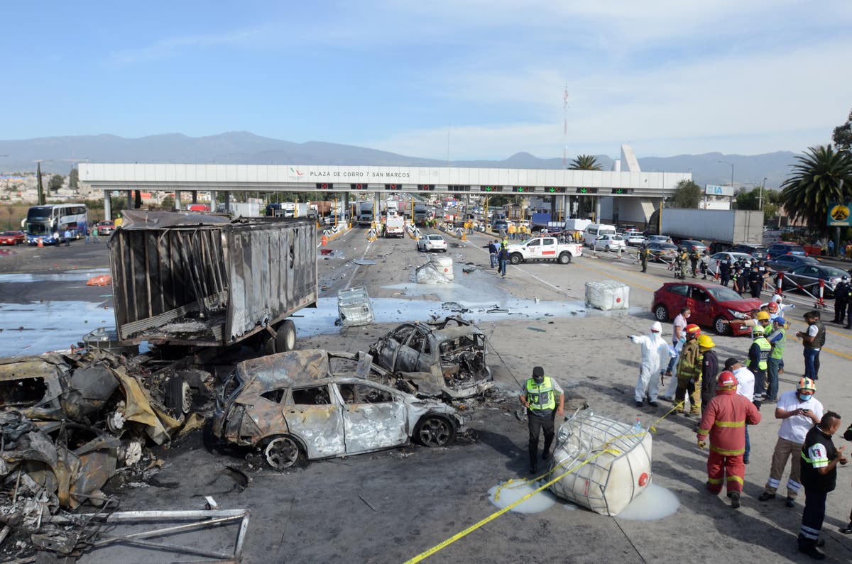 At least 19 dead as truck smashes into cars at toll booth in Mexico