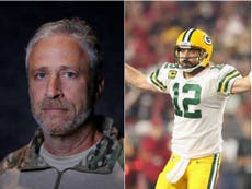 Jon Stewart hits out at Aaron Rodgers over anti-vaccine stance