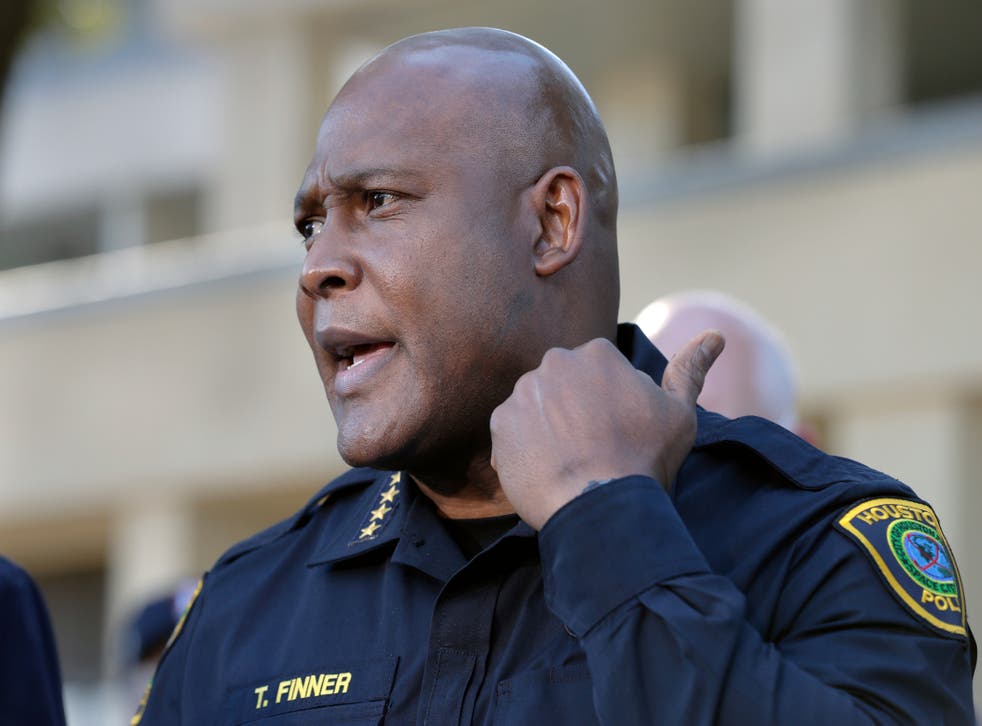 <p>File: Houston Police Chief Troy Finner speaks during a news conference, Saturday, 6 November 2021, in Houston, after several people died and scores were injured during a music festival the night before</p>