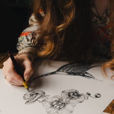 Meet Emily Carter, whose hand-drawn scarves are literal works of art