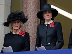 Kate Middleton takes Queen’s place on balcony at Remembrance Sunday service