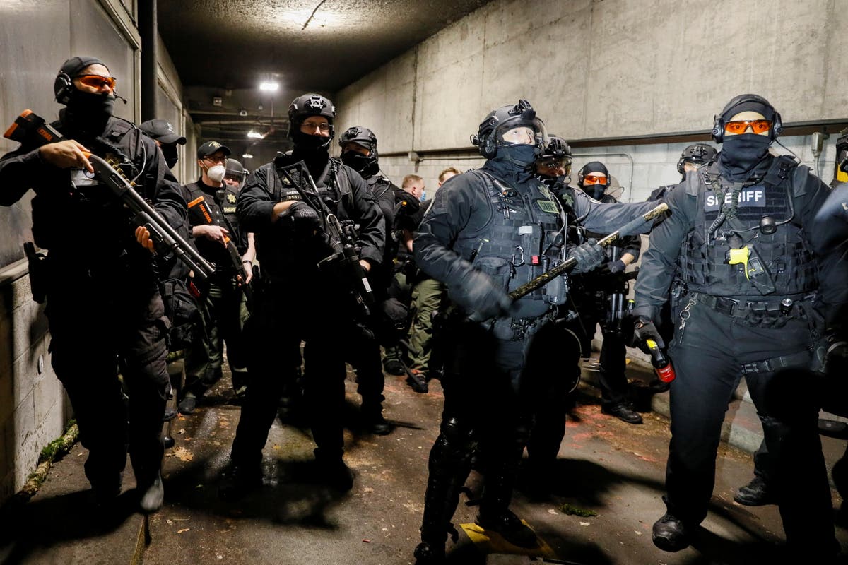 Portland police declare ‘riot’ amid protests after polarising Rittenhouse verdict
