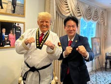 Trump mocked after being made honorary taekwondo black belt