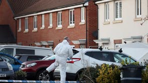 The scene in Dragon Rise, Norton Fitzwarren, Somerset where police have launched a murder probe after two people were found dead