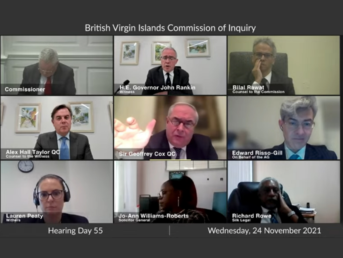 Geoffrey Cox appears at British Virgin Islands inquiry while Commons sitting