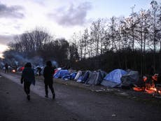 French police pull down migrants’ campsite in Dunkirk, a week after Channel tragedy