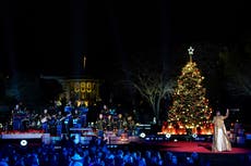 Biden helps light National Christmas Tree near White House