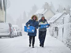 Snow hits Scotland as Storm Barra threatens ‘very strong winds’ – live