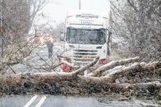 Storm Barra ‘weather bomb’ forces schools to shut as snow and 68mph winds batter UK