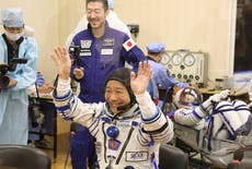 Japanese tycoon takes off for International Space Station 