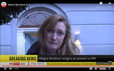 Tranerige Allegra Stratton bedank nadat uitgelek nr 10 partytjievideo laat verontwaardiging ontstaan