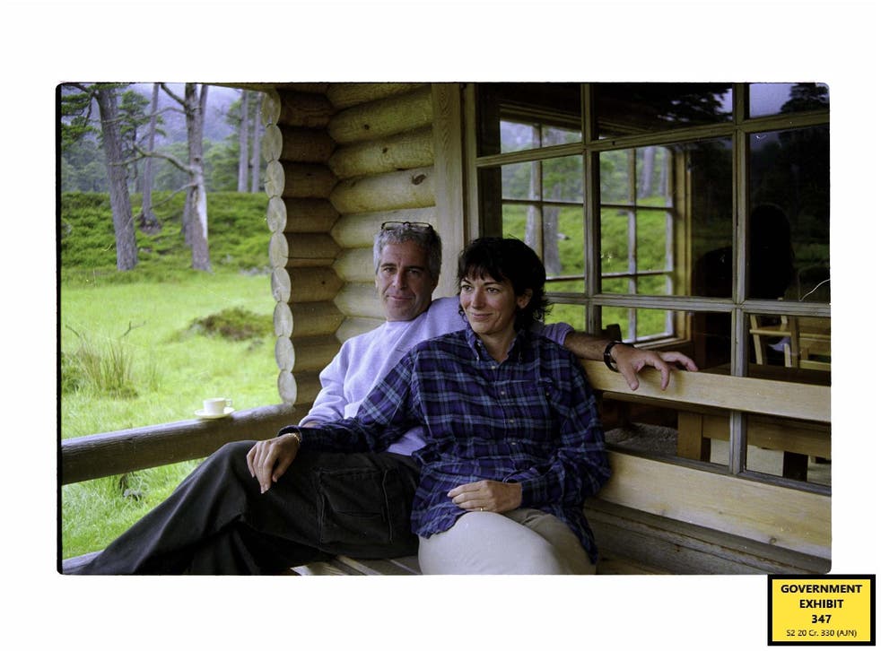 <p>Ghislaine Maxwell with Jeffrey Epstein at a log cabin on the grounds of the Queen’s estate, Balmoral </p>