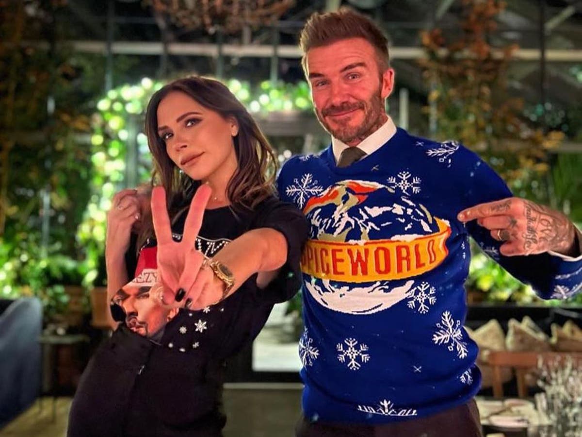 David Beckham wears ‘Spice World’ Christmas jumper in festive picture