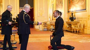 Lewis Hamilton is made a Knight Bachelor by the Prince of Wales at Windsor Castle