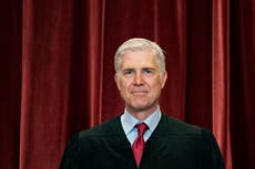 Neil Gorsuch only US Supreme Court justice still not wearing a mask