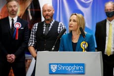Lib Dems win ‘safe’ North Shropshire seat in shocking blow for Johnson’s Tories
