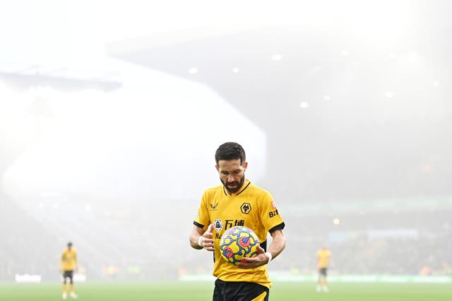 Joao Moutinho of Wolverhampton Wanderers looks on during the Premier League match between Wolverhampton Wanderers and Chelsea at Molineux