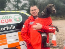 Missing search and rescue dog reunited with owner six days after ‘vanishing’ in woods