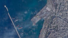 Satellite images show smoldering wreckage at Syria port